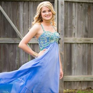 Sherri Hill Periwinkle Sequence Prom Dress